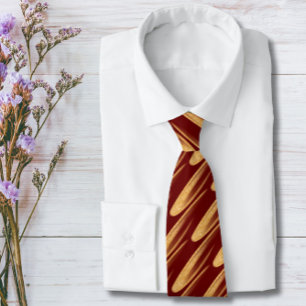Groom Gold and Dark Red Wedding  Neck Tie