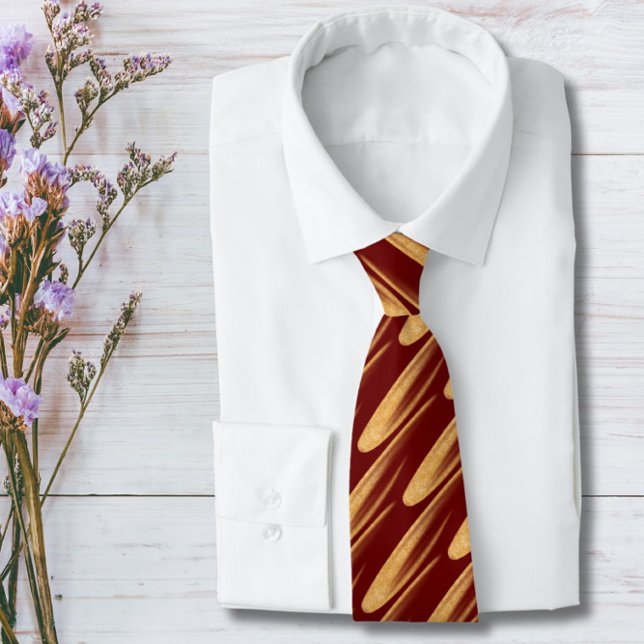 Groom Gold and Dark Red Wedding  Neck Tie (Creator Uploaded)