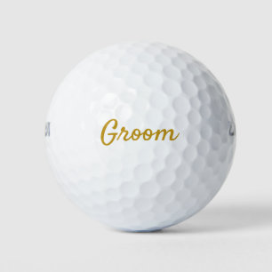 Groom Gold and White Souvenir Golf Balls