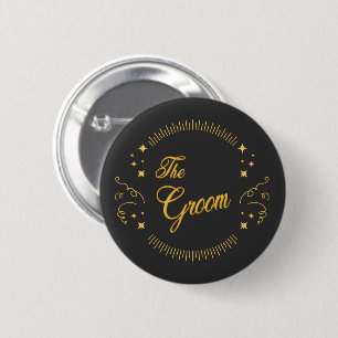 Groom Gold Wedding Elegant Favour 6 Cm Round Badge