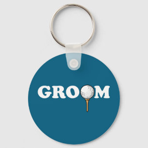 Groom golf ball golfer men bachelor funny party  key ring