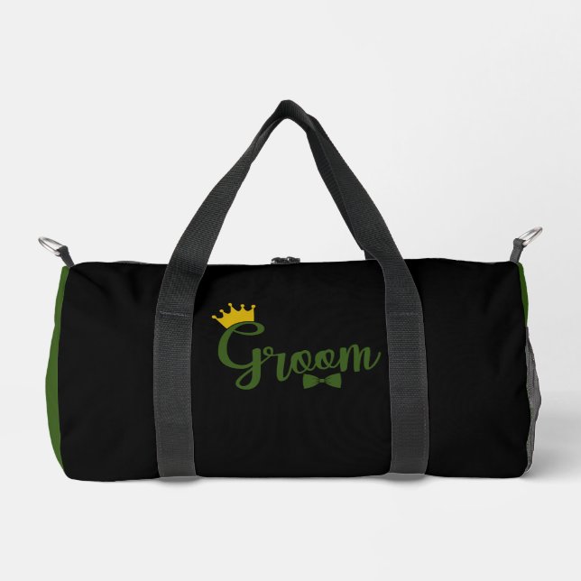 GROOM Green Black Duffle Bag (Front)