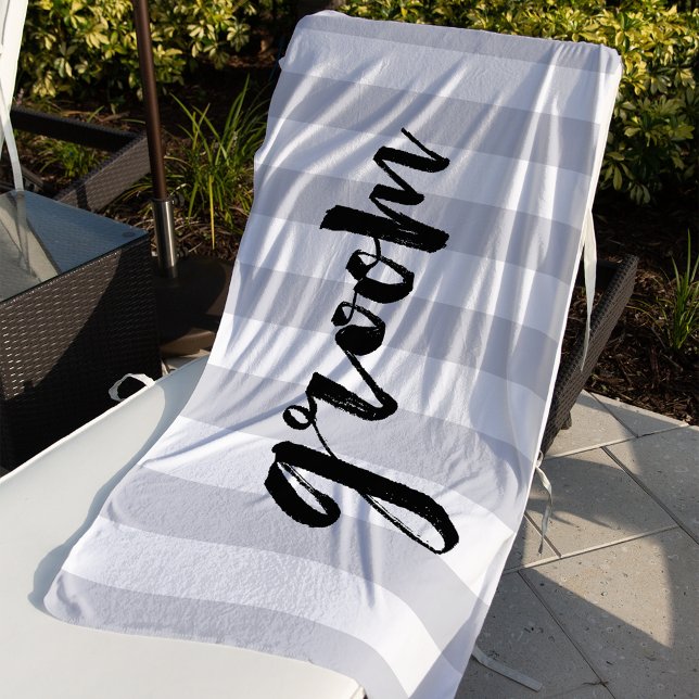 Groom | Grey Stripe Beach Towel (Creator Uploaded)
