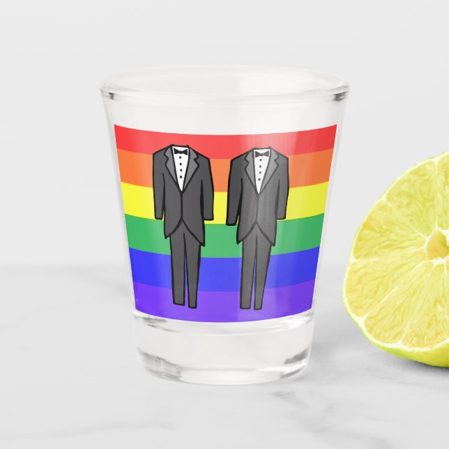 Groom & Groom Shot Glass (Front)