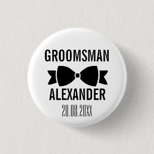 Groom Groomsman Wedding Party Favour Keepsake  3 Cm Round Badge