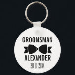 Groom Groomsman Wedding Party Favour Keepsake Key Ring<br><div class="desc">Groom Groomsman Wedding Party Favour Keepsake Keychain. Easily add details about the Groomsman and make an elegant wedding favour keepsake. Choose the style from the options menu.</div>