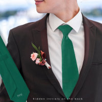 Groom Groomsmen Initials Emerald Green Wedding
