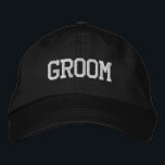 Groom Hat / Groom Embroidered Baseball Cap<br><div class="desc">Groom Embroidered Baseball Cap / Hat by Called. :: Fully customisable.  Other hat colours and styles available.</div>