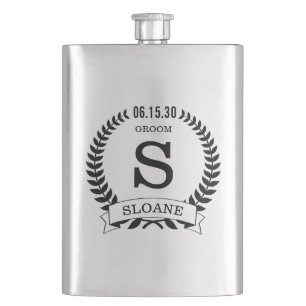 Groom Initial Hip Flask