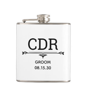 Groom Initials Hip Flask