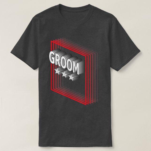Groom Job Title Appreciation Retro  T-Shirt (Design Front)