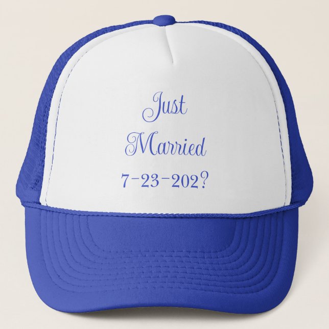Groom Just Married Trucker Hat (Front)