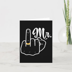 Groom Just Married Wedding Honeymoon Ring Finger H Card