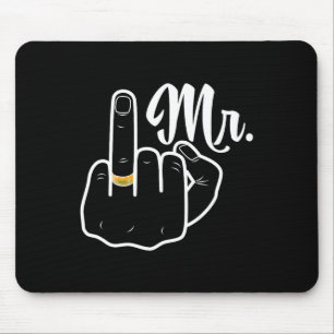 Groom Just Married Wedding Honeymoon Ring Finger H Mouse Pad
