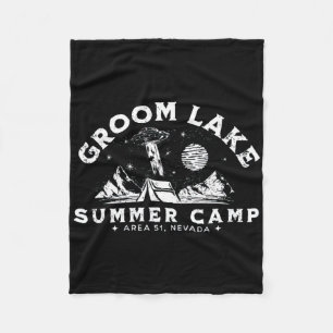 Groom Lake Summer Camp - Funny Area 51 Alien Ufo G Fleece Blanket