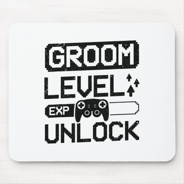 Groom Level Unlock Bachelor Party  Mouse Pad (Front)