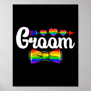 Groom Lgbt Pride Gay Bachelor Wedding Engagement L Poster