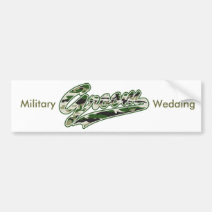 Groom/Military Camouflage Green Bumper Sticker