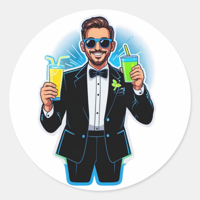 Groom Mode: Activated!" (Bachelor Party) Classic Round Sticker (Front)