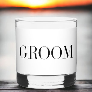 Groom Modern Personalised Minimalist  Whiskey Glass