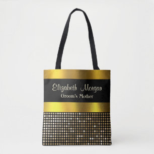 Groom Mother Elegant Classy Gold Damask Embossed Tote Bag
