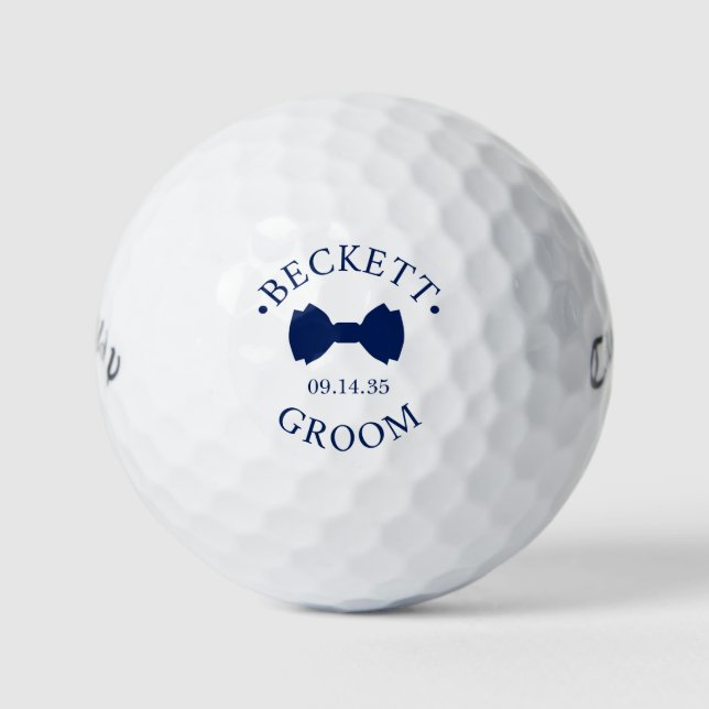 Groom Nlue Bow Tie Golf Balls (Front)