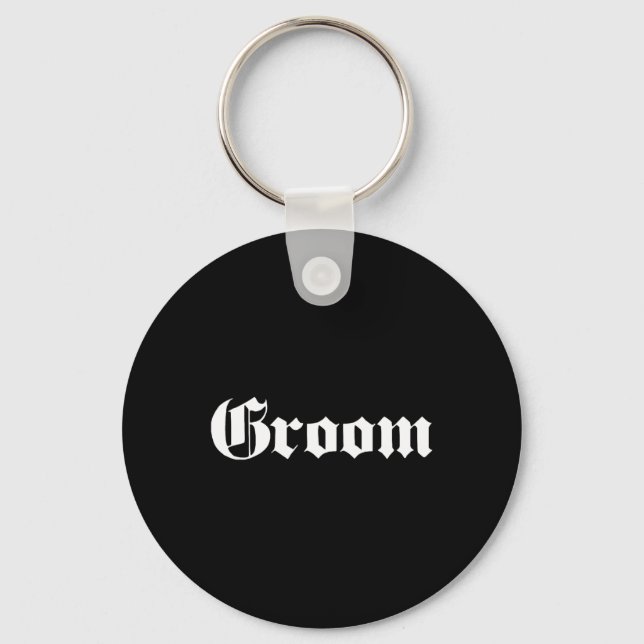 Groom Old School Design - Bachelor Party - Wedding Key Ring (Front)