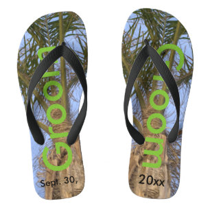 Groom Palm Trees Blue Sky Thongs