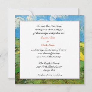 Groom parents invitation. Wheat Fields at Auvers Invitation