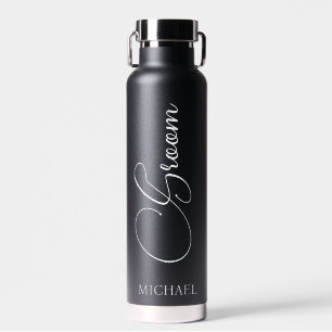 Groom Personalised Script Wedding   Water Bottle