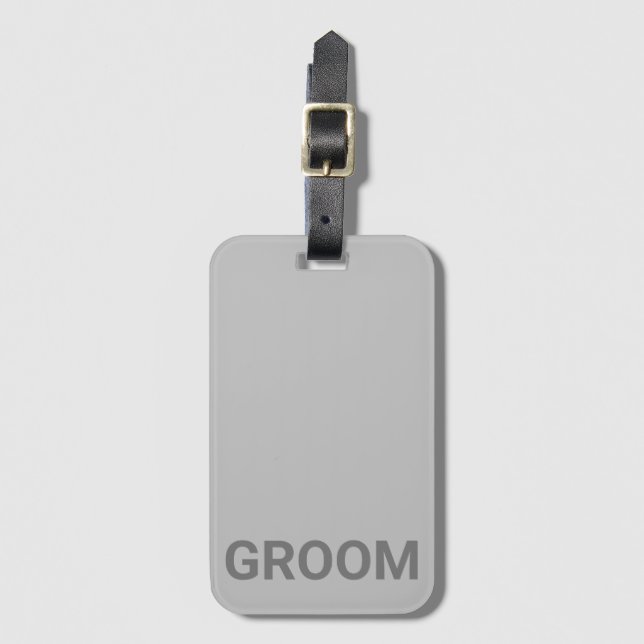 Groom Personalized Simple Modern Luggage Tag (Front Vertical)