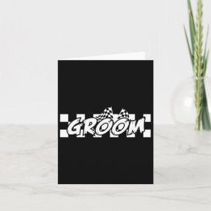 Groom Racing Chequered Flag Wedding Party Card