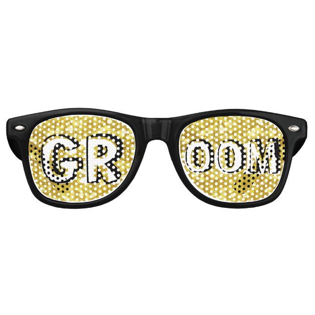 GROOM retro Shades golden / Fun Party Sunglasses (Front)