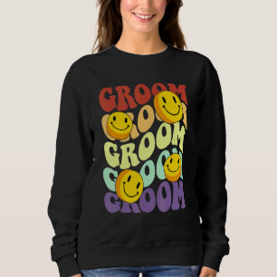 groom retro smile face wedding celebration bachelo sweatshirt