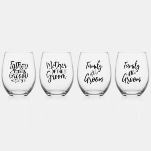 Groom’s Family Collection Stemless Wine Glass
