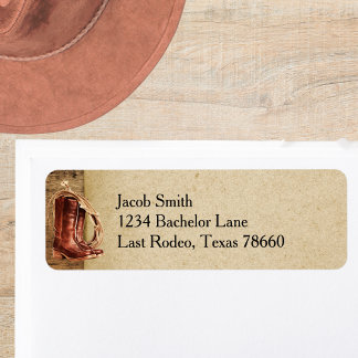 Groom’s Last Rodeo Saddle Up Boys Address Return Address Label