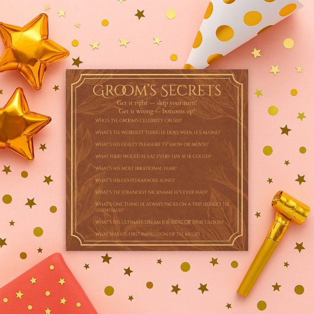 Groom’s Secrets Bachelor Party Trivia Card (Creator Uploaded)