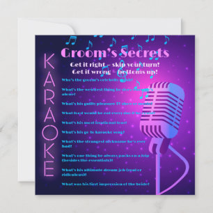 Groom’s Secrets Bachelor Party Trivia Card