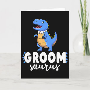 Groom Saurus Dinosaur Engagement Wedding Couples M Card
