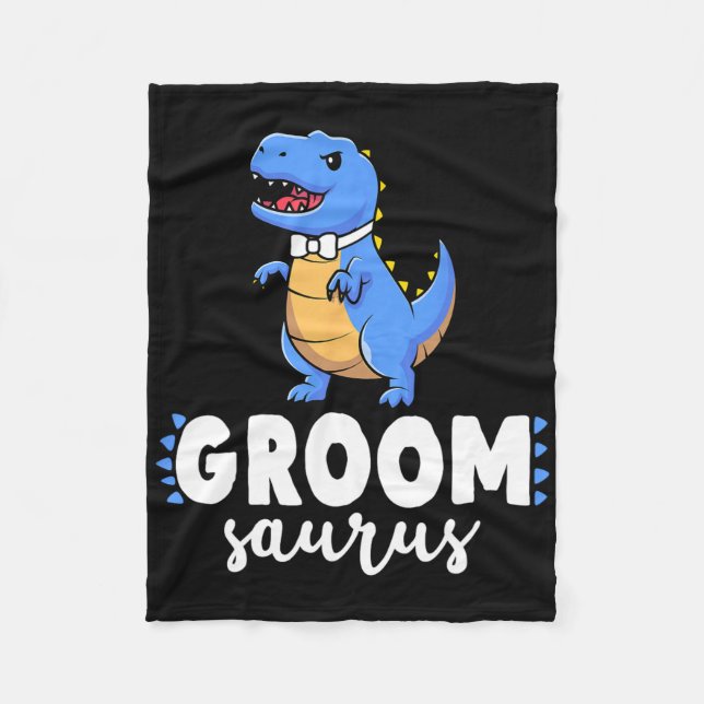 Groom Saurus Dinosaur Engagement Wedding Couples M Fleece Blanket (Front)