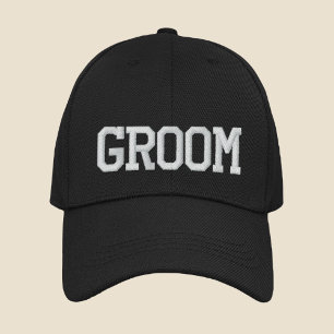 Groom Simple Modern Typography Wedding Custom Embroidered Hat