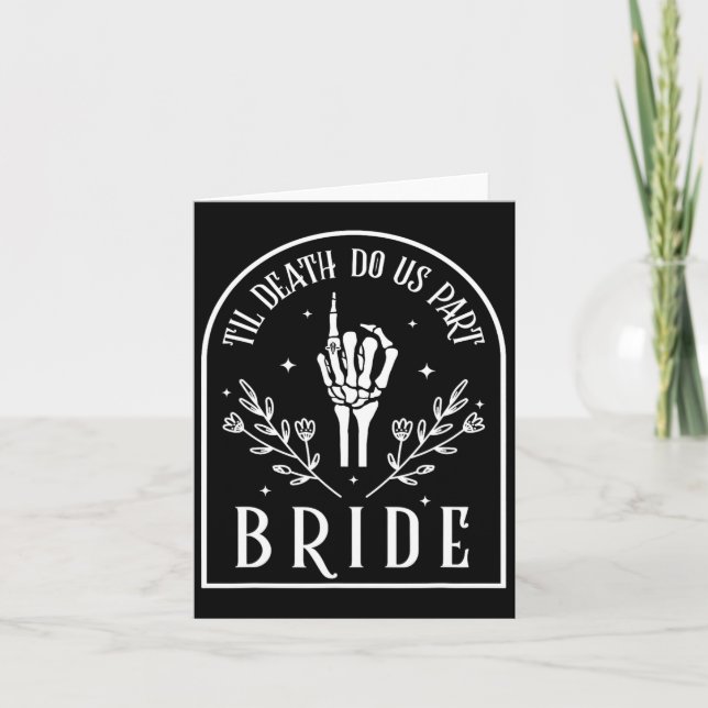 Groom Skeleton Gothic Halloween Engagement Wedding Card (Front)