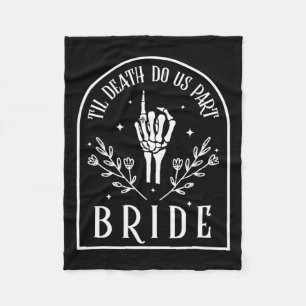 Groom Skeleton Gothic Halloween Engagement Wedding Fleece Blanket