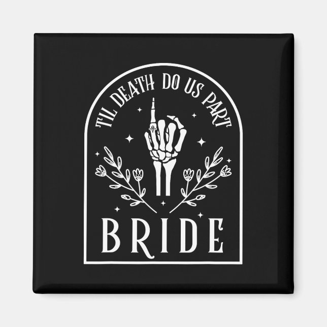 Groom Skeleton Gothic Halloween Engagement Wedding Magnet (Front)