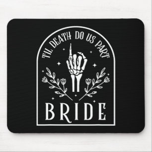 Groom Skeleton Gothic Halloween Engagement Wedding Mouse Pad