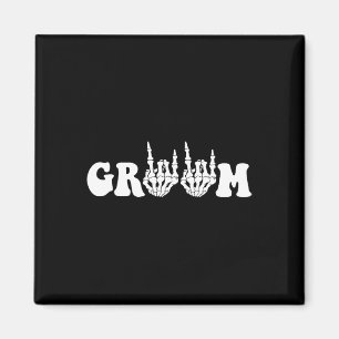 Groom Skeleton Gothic Halloween Wedding Bachelor P Magnet