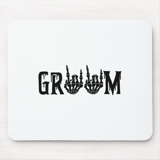Groom Skeleton Hand Bride Halloween Wedding Bachel Mouse Pad (Front)