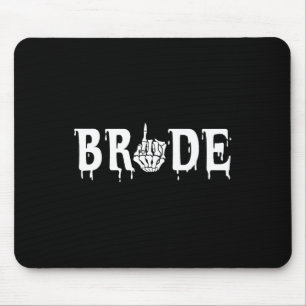 Groom Skeleton Hand Halloween Wedding Bachelorette Mouse Pad
