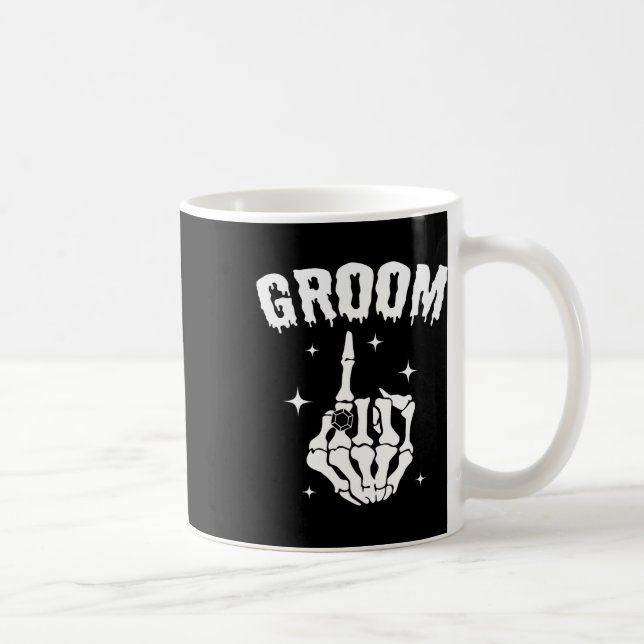 Groom Skeleton Hand Wedding Halloween Couples Matc Coffee Mug (Right)