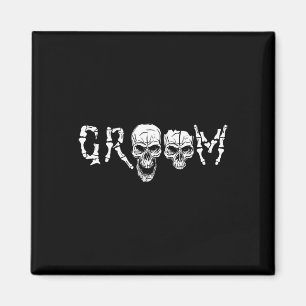 Groom - Skeleton Skull Halloween Wedding Bachelor  Magnet